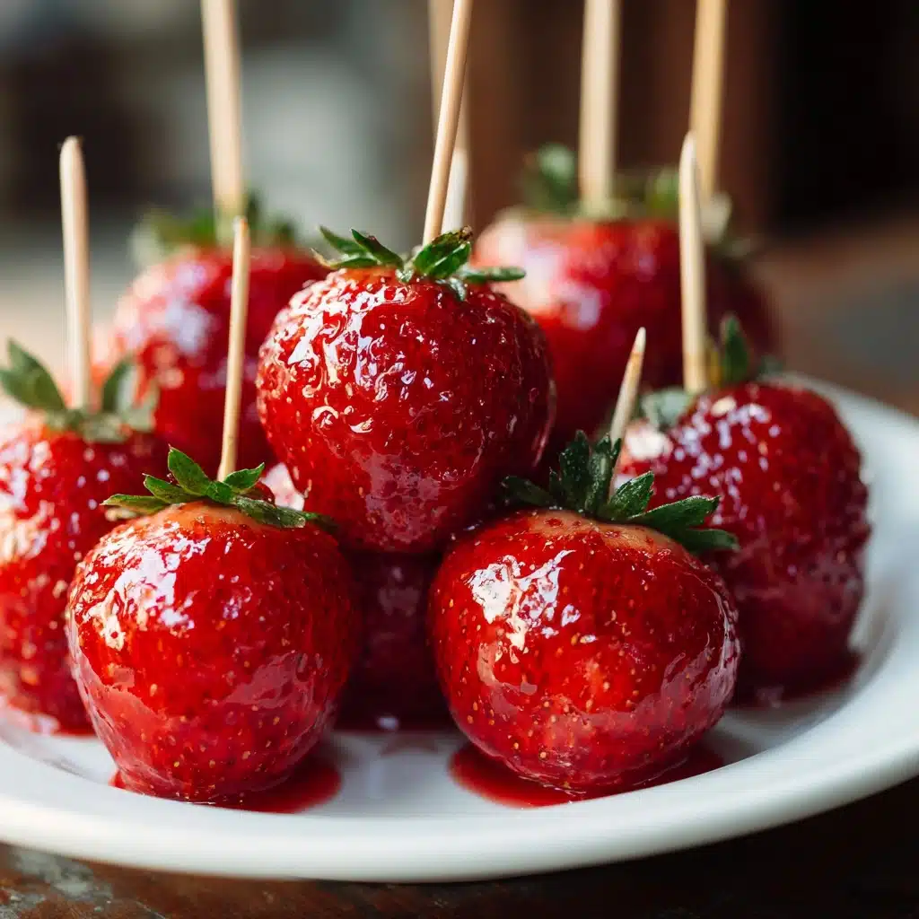 Candy Fruit Skewers: Crunchy, Sweet Strawberry Delight Recipe - Recipe Image