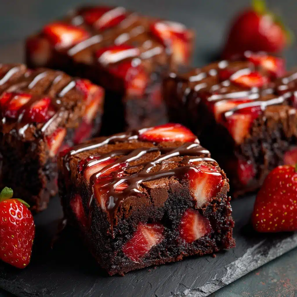 Chocolate-Covered Strawberry Brownies Recipe - Recipe Image