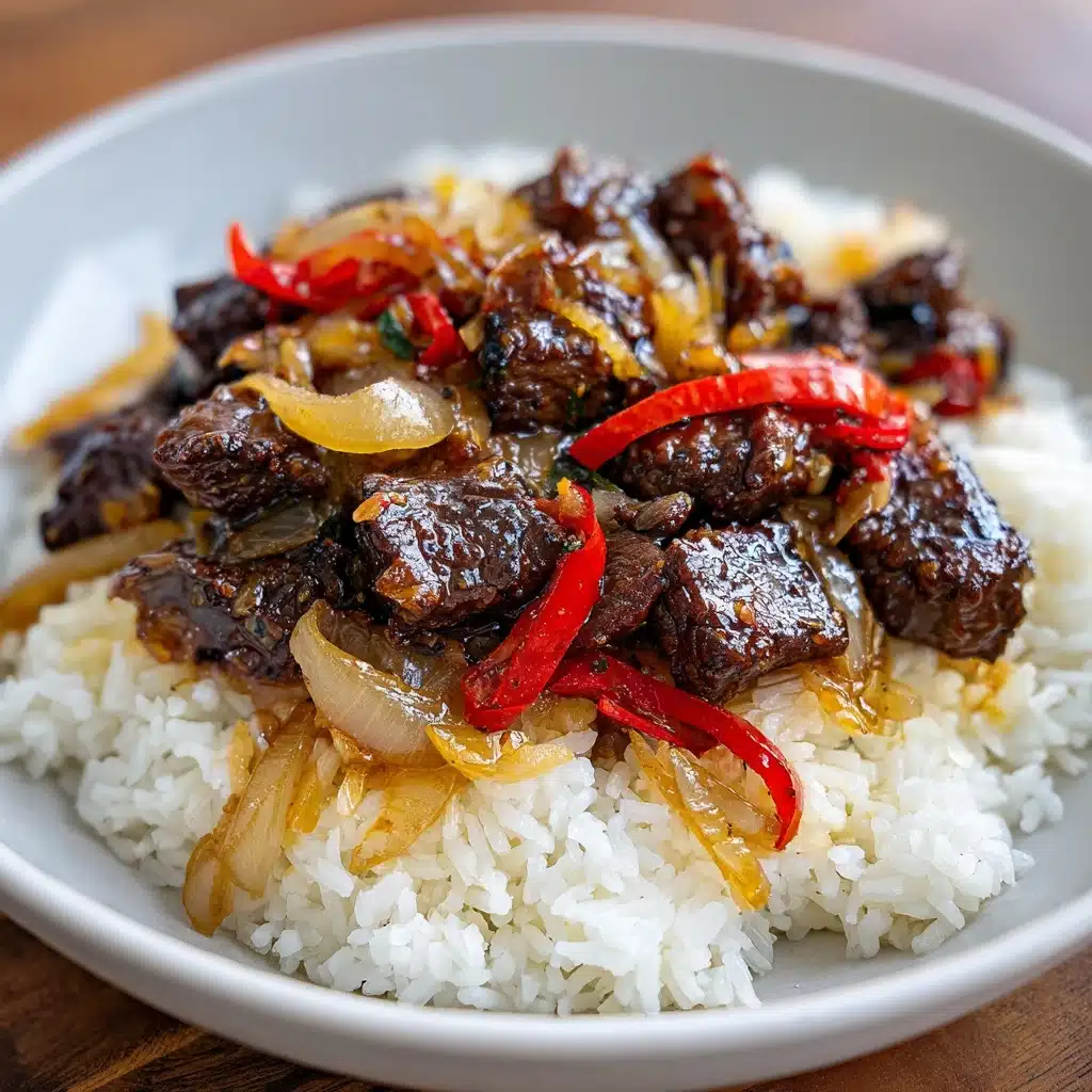 Sizzling Chinese Pepper Steak with Onions Recipe - Recipe Image