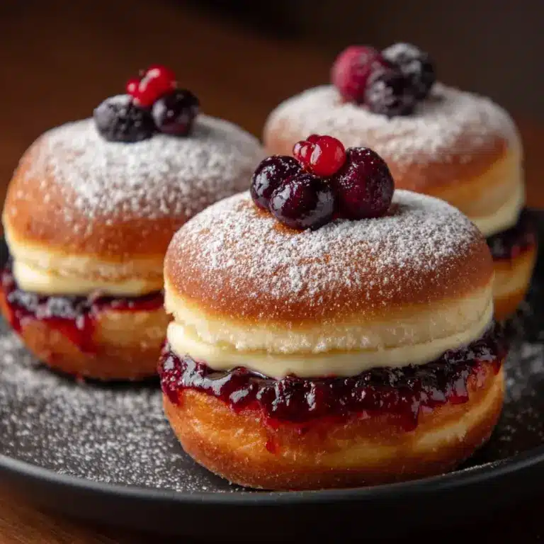 Summer Fruit Cheesecake Stuffed Brioche Doughnuts Recipe