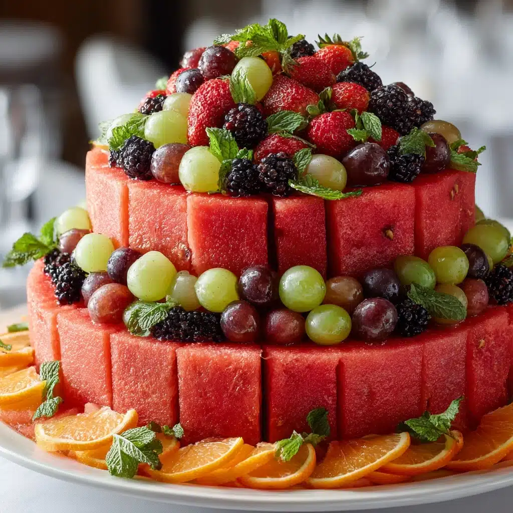 Fresh Fruit Watermelon Cake Recipe - Recipe Image