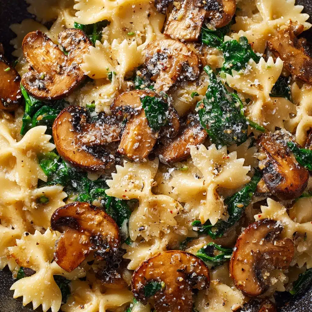 Parmesan Spinach Mushroom Pasta Skillet: An Amazing Ultimate Recipe - Recipe Image