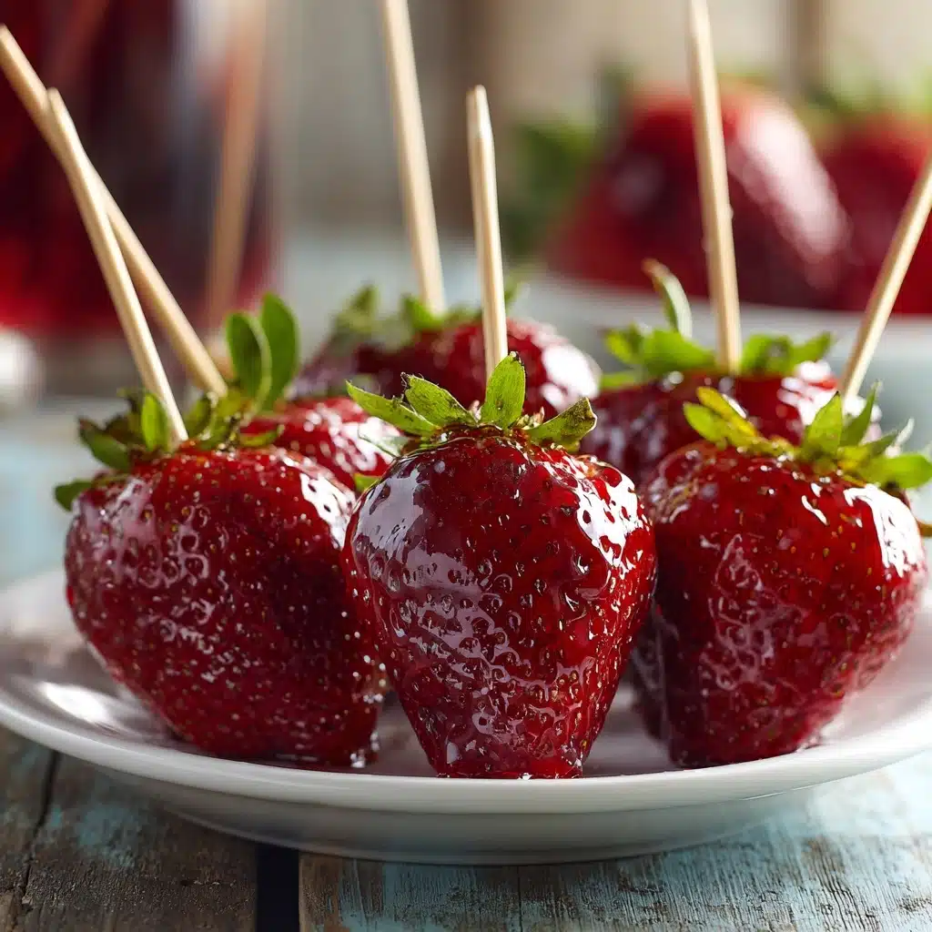 Candy Fruit Skewers: Crunchy, Sweet Strawberry Delight Recipe - Recipe Image