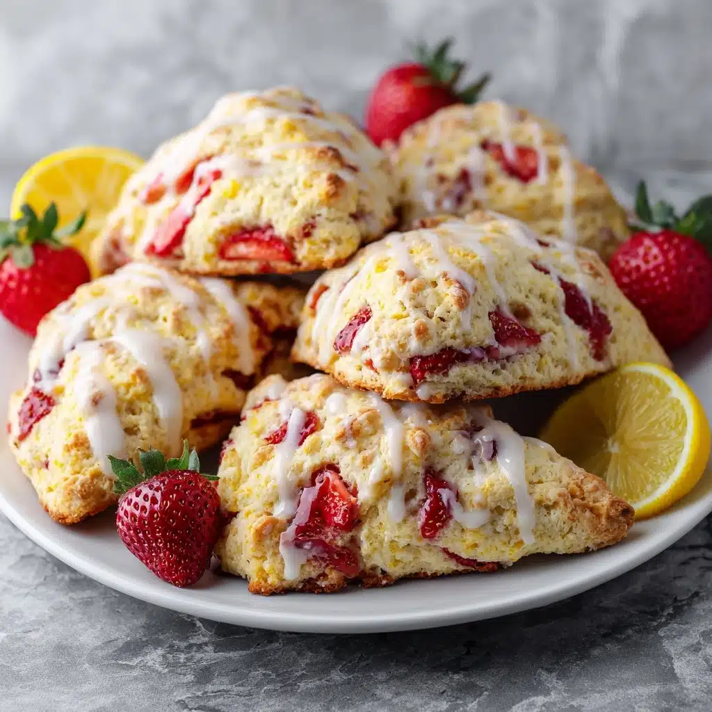 Strawberry Scones with Lemon Glaze Recipe - Recipe Image