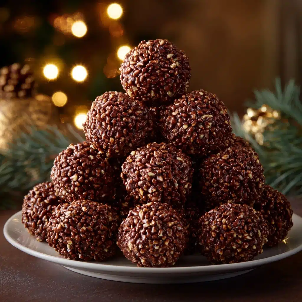 Christmas Chocolate Rice Krispie Balls Recipe - Recipe Image