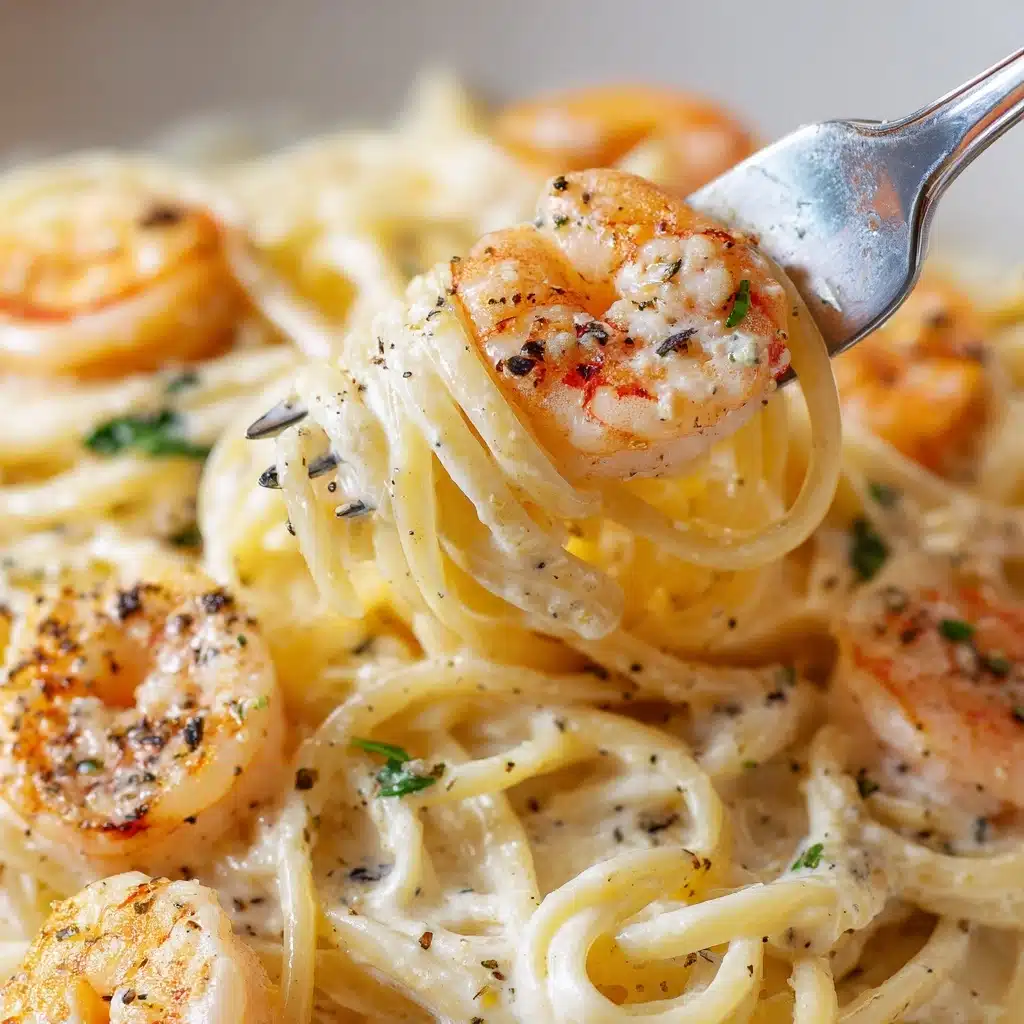 Creamy Alfredo Pasta with Salmon & Shrimp Recipe - Recipe Image