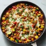 Ground Turkey Zucchini Chickpea Skillet Recipe