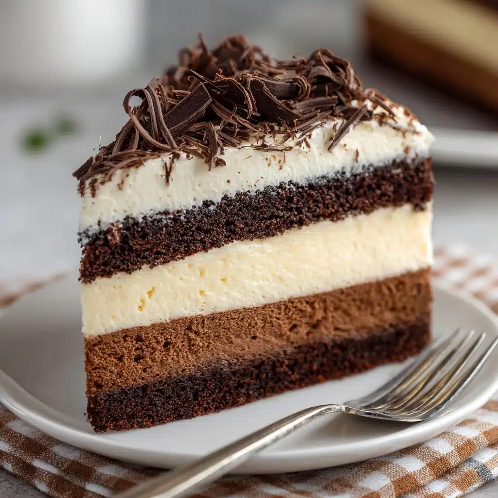 White German Chocolate Cake with a Cheesecake Center Recipe - Recipe Image