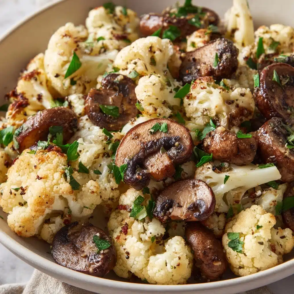Garlic Mushrooms Cauliflower Skillet Recipe - Recipe Image