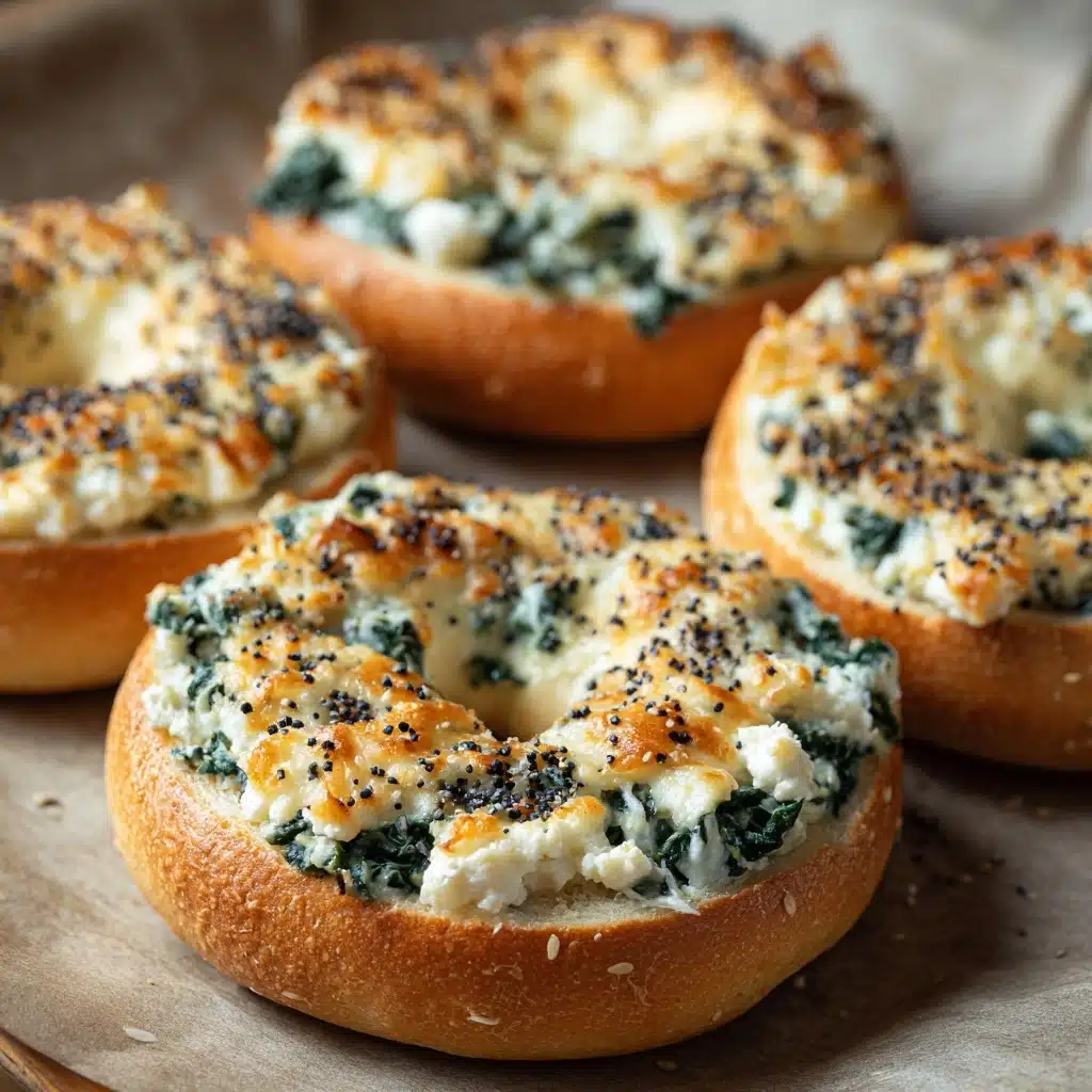 Cheesy Spinach-Artichoke Bagels Recipe - Recipe Image