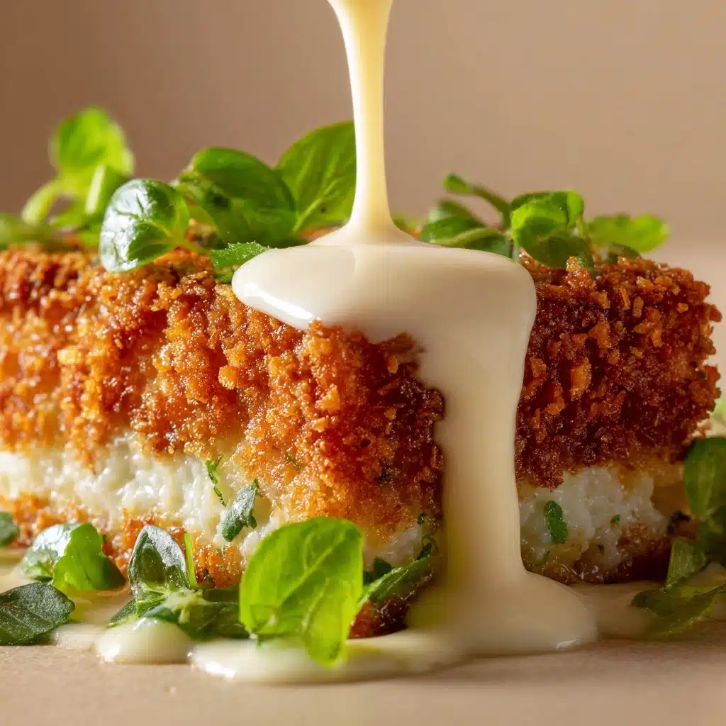 Parmesan Crusted Chicken with Creamy Garlic Sauce Recipe - Recipe Image