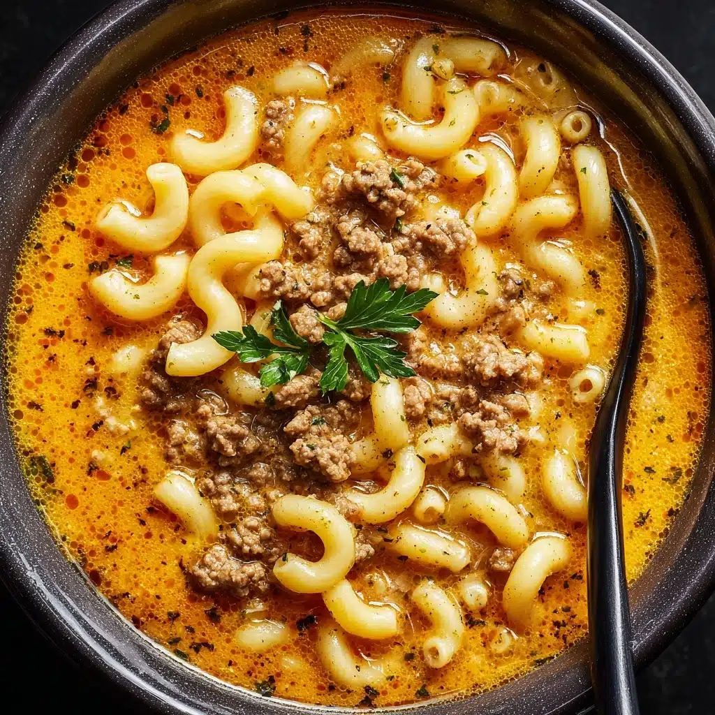 One-Pot Macaroni Cheeseburger Soup Recipe - Recipe Image