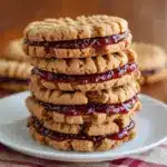 Healthy Flourless Peanut Butter & Jelly Cookie Sandwiches Recipe