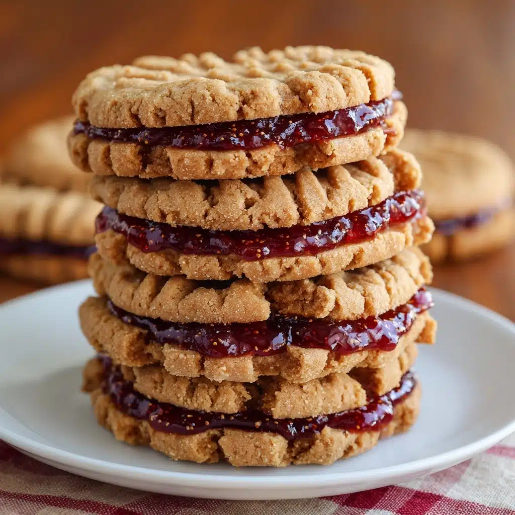 Healthy Flourless Peanut Butter & Jelly Cookie Sandwiches Recipe