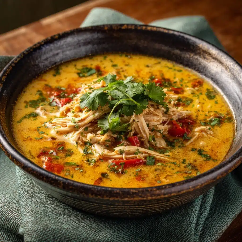 Rich and Flavorful Coconut Cilantro Chicken Soup Recipe - Recipe Image