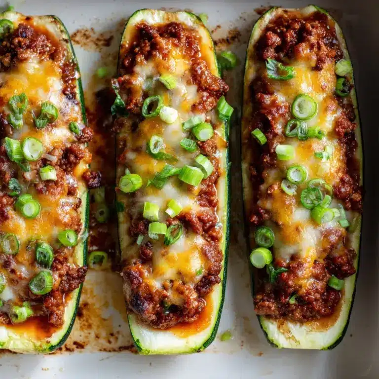 Cheesy BBQ Chicken Stuffed Zucchini Boats Recipe