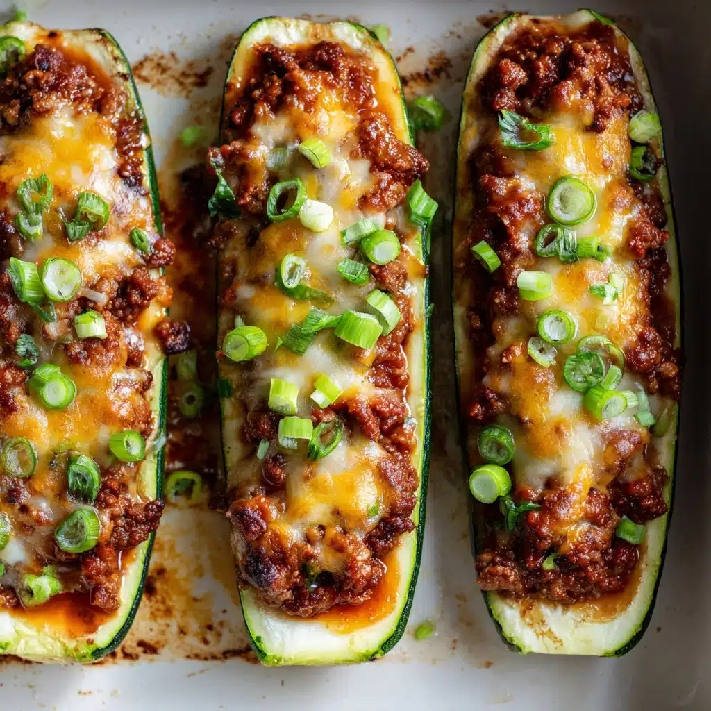 Cheesy BBQ Chicken Stuffed Zucchini Boats Recipe - Recipe Image
