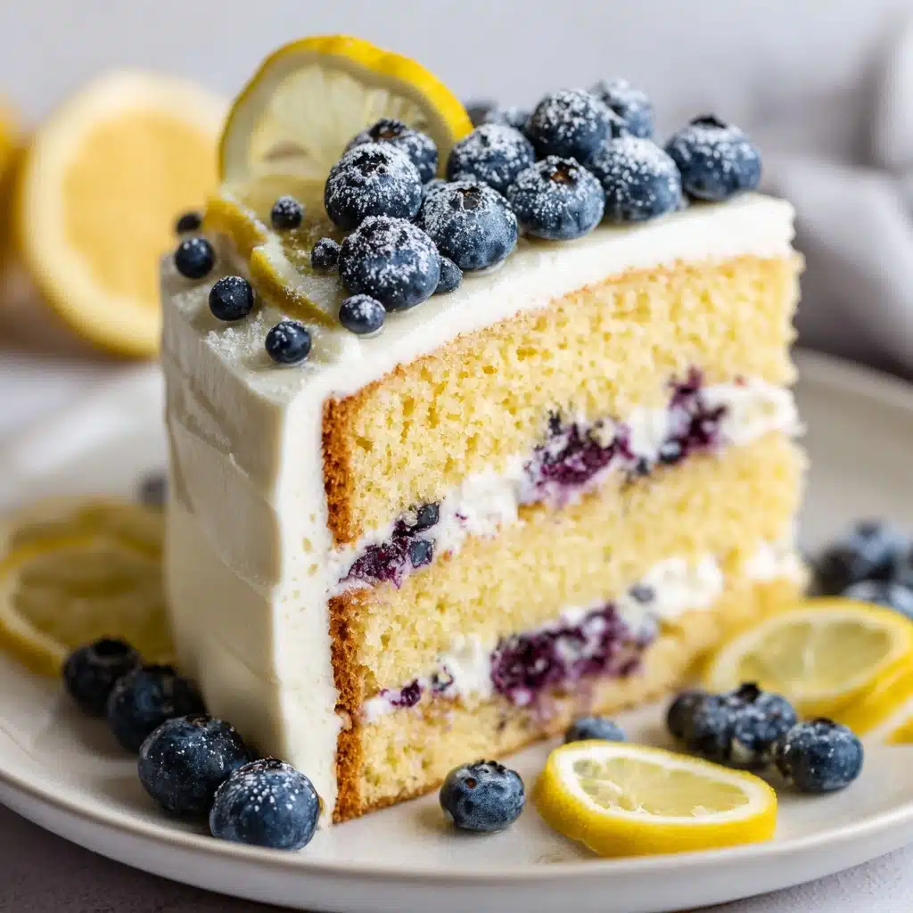 Lemon Blueberry Cheesecake Cake Recipe - Recipe Image