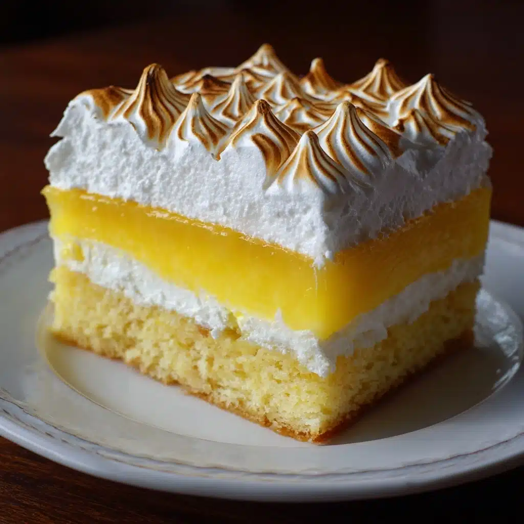 Lemon Cake with Fluffy Meringue Layers Recipe
