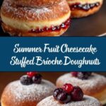 Summer Fruit Cheesecake Stuffed Brioche Doughnuts Recipe