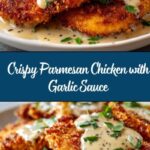 Crispy Parmesan Chicken with a Rich Garlic Sauce: An Incredible Dinner Essential Recipe