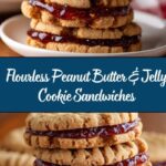 Healthy Flourless Peanut Butter & Jelly Cookie Sandwiches Recipe