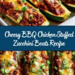 Cheesy BBQ Chicken Stuffed Zucchini Boats Recipe