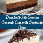 White German Chocolate Cake with a Cheesecake Center Recipe